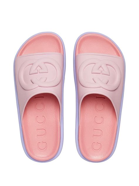 gucci rubber slides platform|gucci fluffy slides.